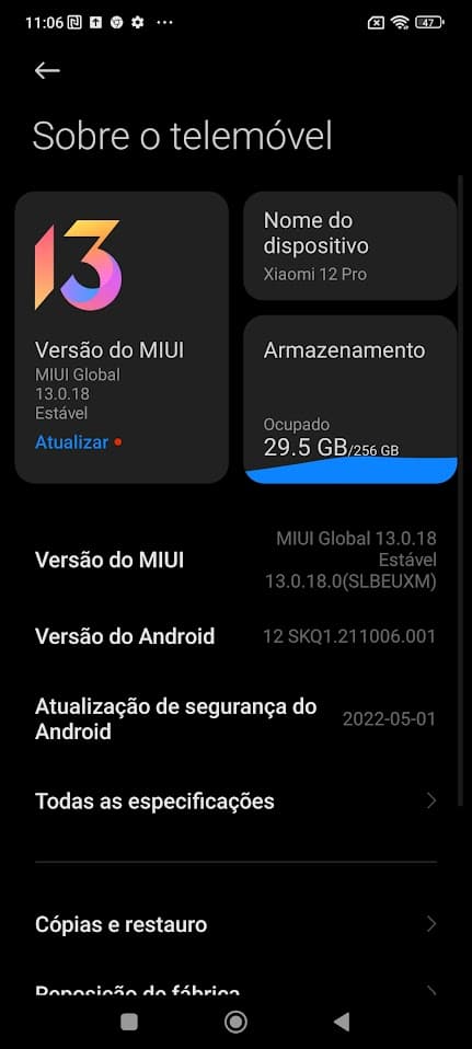 Xiaomi atualizações